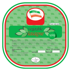 Vegetable Lasagne (12x500grm)
